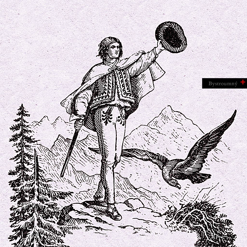 Grafika zachytávajúca romantický folklór, tradičný kroj a&nbsp;hlboké puto medzi človekom – Slovákom a&nbsp;divokou prírodou Slovenska. Vidíme mladého muža, ktorý stojí v&nbsp;dominantnej pozícii „nad krajinou“, no zároveň s&nbsp;ňou vstupuje do hlbokého dialógu. Nestojí tu, ako jej panovník a&nbsp;vládca, ale ako priateľ, služobník a&nbsp;strážca. Hory sú mu zrkadlom jeho duše – z&nbsp;prírody vyšiel, navždy je jeho a&nbsp;on jej súčasťou. Toto je zároveň postojom pokorného uznania svojej malosti pred majestátom stvorenia. Šuhaj predstavuje stav pred kontamináciou „zdravej mysle“ moderným svetom. Svet, kde bola identita človeka definovaná integritou charakteru a&nbsp;vzťahom k&nbsp;svojej otčine. Valaška v&nbsp;jeho ruke nie je zbraňou agresie, ale symbolom ochrany hodnôt, ktoré sú krehké ako ranná rosa na tatranských smrčkoch…