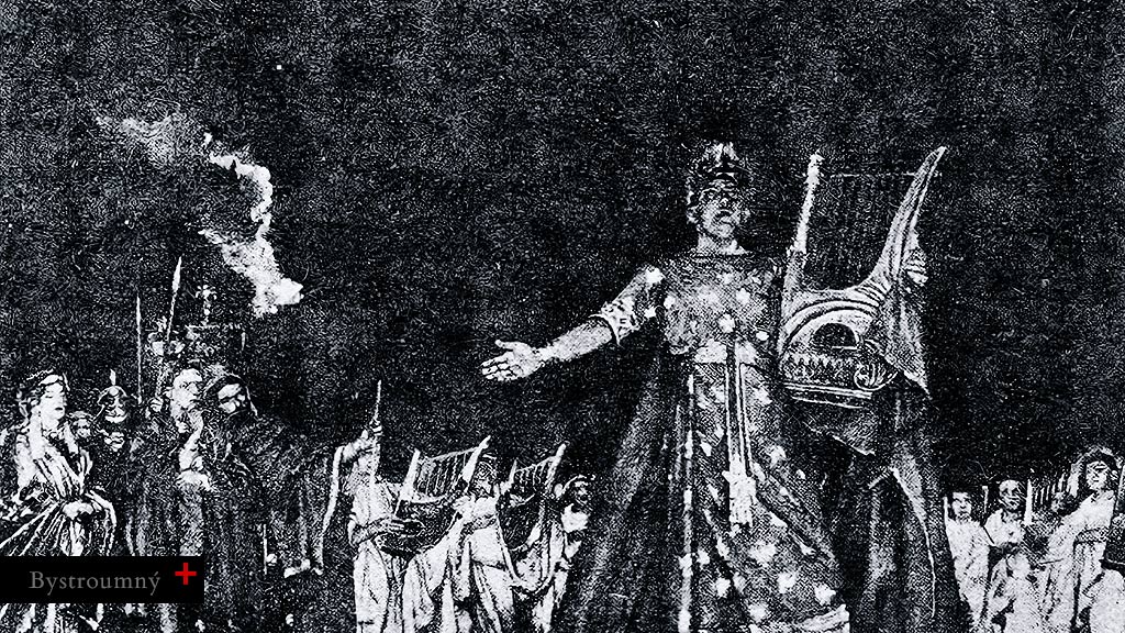 Historická ilustrácia z&nbsp;knihy „Quo Vadis“ od Henryka Sienkiewicza, ktorá zachytáva cisára Nera s&nbsp;lutnou v&nbsp;momente, keď sa Rím ocitol v&nbsp;plameňoch. Vizuálna metafora o&nbsp;podľahnutí človeka vábeniu absolútnej moci. Moment mrazivej disonancie: v&nbsp;pozadí horia domov, sny a&nbsp;životy tisícov ľudí, no v&nbsp;popredí zostáva muž, ktorý sa pokúša predviesť ním komponovanú symfóniu vlastného šialenstva. Nero tu nie je znázornený ako brutálny tyran s&nbsp;mečom, ale ako tragikomická postavička. Zlo nemusí byť navonok okázalé, hlučné a&nbsp;krvavé. Väčšina zla sa odohráva…